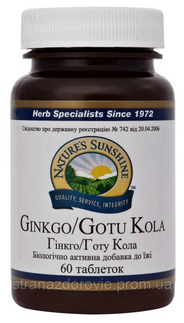Гінкго/Готу Кола компанії НСП Ginkgo/Gotu Kola NSP 60 таб - NSP, США