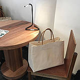 Тканинна сумка-шоппер кремового кольору, фото 2