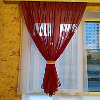 Гардина для спальні із шифону ALBO 300x170 cm Бордова (KU-139-15), фото 4