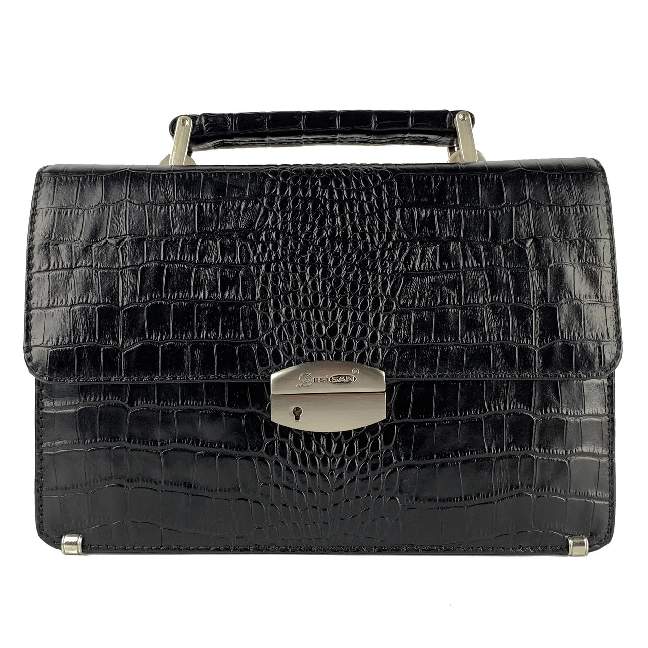 Шкіряна чоловіча барсетка Desisan 1086-11 чорна, фото 1