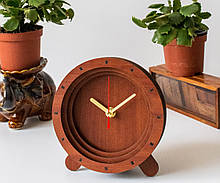 Годинник із золотими стрілками Годинник дерев'яний Годинник без циферблата Круглий годинник Годинник яблуня Годинник 15 см