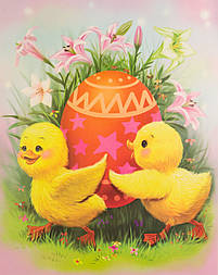 Лист з декоративними пасхальними наліпками на вікно, качки, 30x42 см, ПВХ, папір (070274-2)