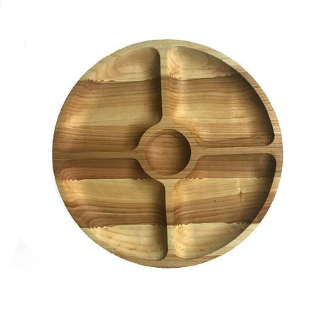 Дошка для подавання страв Менажниця дерев'яна, кругла 04, фото 1