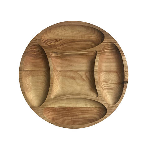 Дошка для подавання страв Менажниця дерев'яна, кругла 05, фото 1