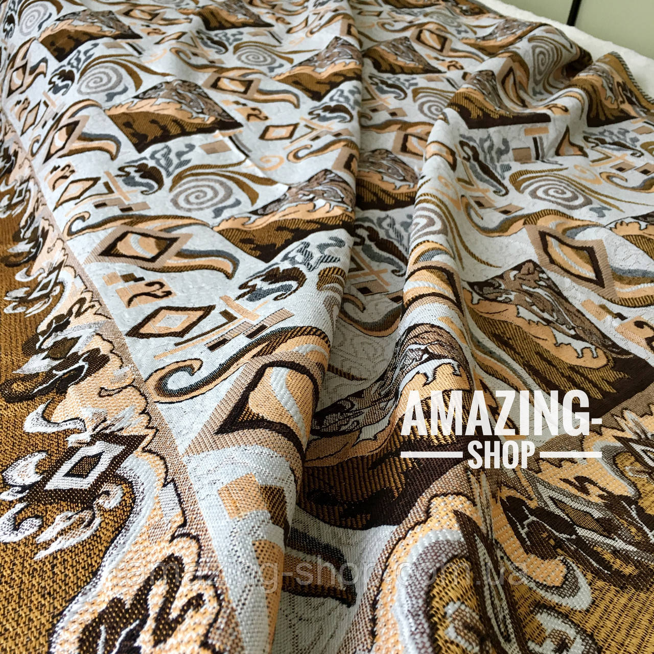 Гобеленове покривало — плед. Капа. Напівторка.  Бавовна. Розмір 150х200 см. (будинок, пляж, пікнік), фото 1