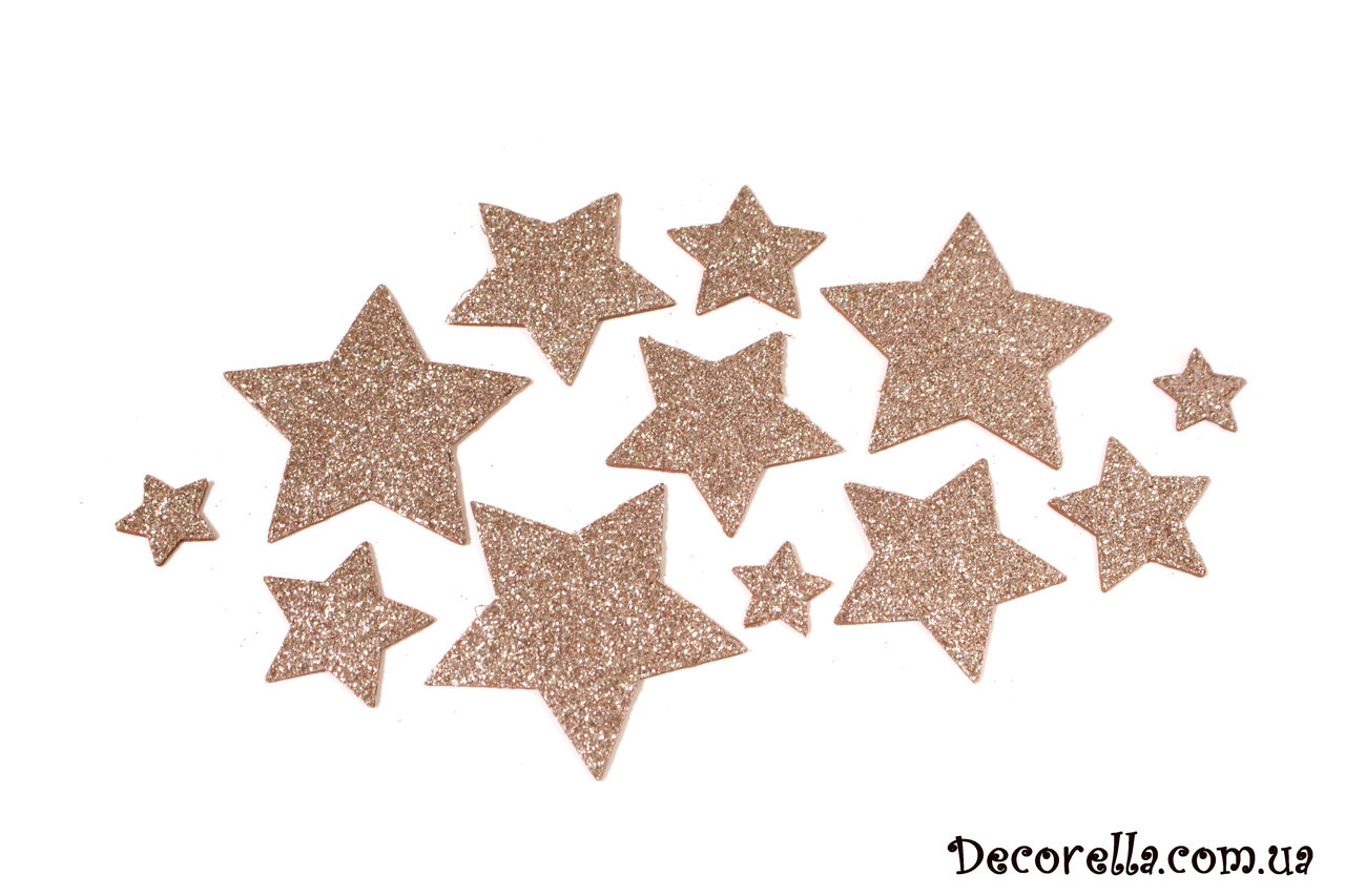 Зірки з фоамирана бронза, 12шт, фото 1