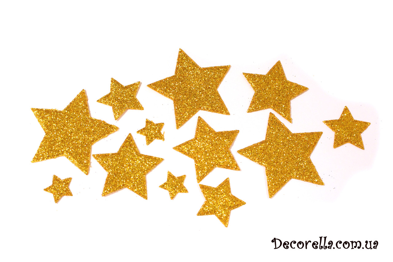 Зірки з фоамирана золото, 12шт, фото 1
