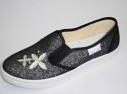 Текстильні сліпони мокасини, текстильна взуття для дівчинки тм "Валді" розмір 36