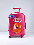 Ударостійка мала валіза Ambassador Classic A8503 Малинова, фото 2