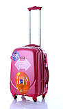 Ударостійка мала валіза Ambassador Classic A8503 Малинова, фото 4