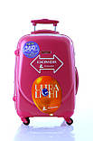 Ударостійка мала валіза Ambassador Classic A8503 Малинова, фото 5