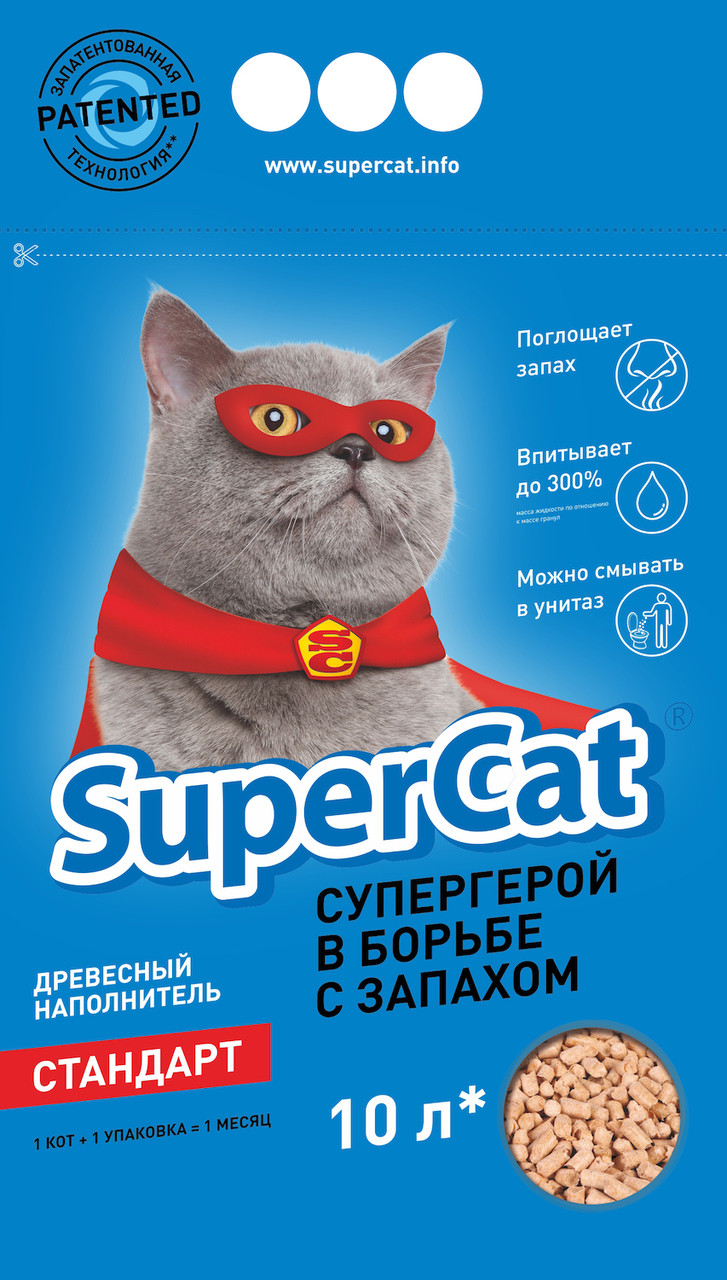 Наповнювач деревний Super Cat 3 кг (10 л) для туалетів для кішок, фото 1