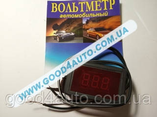 Вольтметр цифровий 12В з проводами маленький ИНЦ-12, фото 1