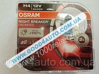 Лампа H4 60/55W P43t NBU+110% unlimited HD(Osram) 64193 NBU, фото 1