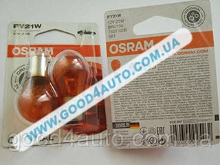 Лампа PY21W BAU15s orange (Osram) 7507 orange-02B, фото 1