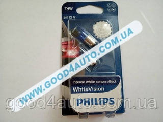 Лампа T4W BA9S T8,5×24,5 White Vision+60% (Philips) 12929NBV-02B, фото 1