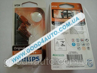 Лампа WY5W W2,1×9,5D Amber (Philips) 12396WYW-B2, фото 1