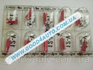 Лампа світлодіодна W 1, 2W W2*4,6 D 120* 12V Червоний (CL) T5 1SMD (28/35), фото 1