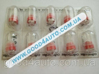 Лампа світлодіодна W5W W2 1*9,5 D 120* 12V Червоний (CL) W5W 120*, фото 1