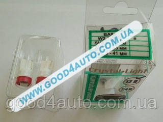 Лампа світлодіодна W5W W2 1*9,5 D 12V Червоний (CL) W5W 1SMD(50/50), фото 1