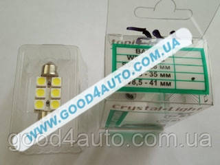 Лампа світлодіодна C5W 12V Білий 35мм (CL) C5W 6SMD (50/50), фото 1