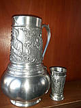 Олов'яний глечик з чаркою, фото 4