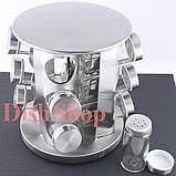 Набір для спецій із неіржавкої сталі на підставці, що обертається, 13 предметів, фото 5