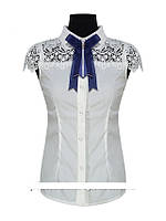 Детская школьная блуза для девочки с коротким рукавом от BEAR RICHI 783343 | 150-162р.