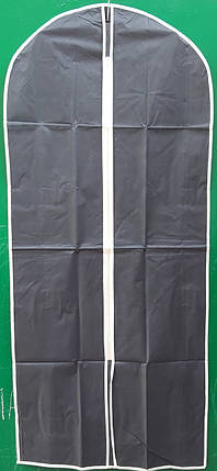 Чохол для зберігання і упаковки одягу на блискавці флізеліновий чорного кольору. Розмір 60 см*137 см., фото 2
