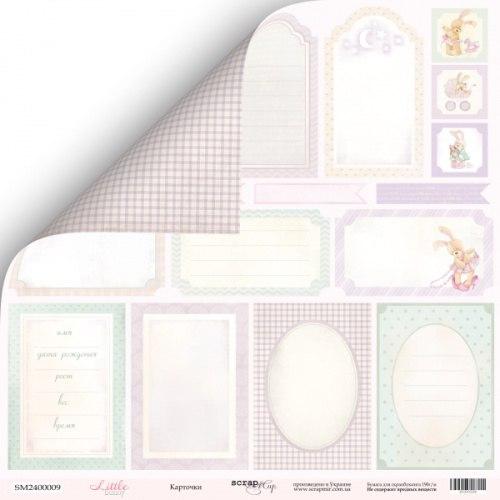 Аркуш двостороннього паперу 30х30 см від Scrapmir "Little Bunny" картки 1 - 1 шт SM2400009