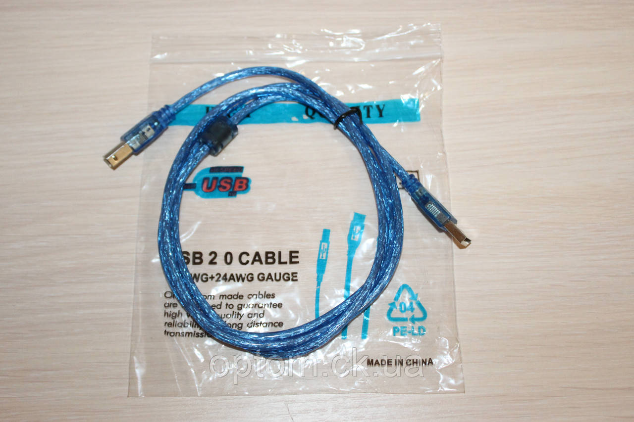 Кабель для Принтера USB 1.5 метра Silicon, фото 1