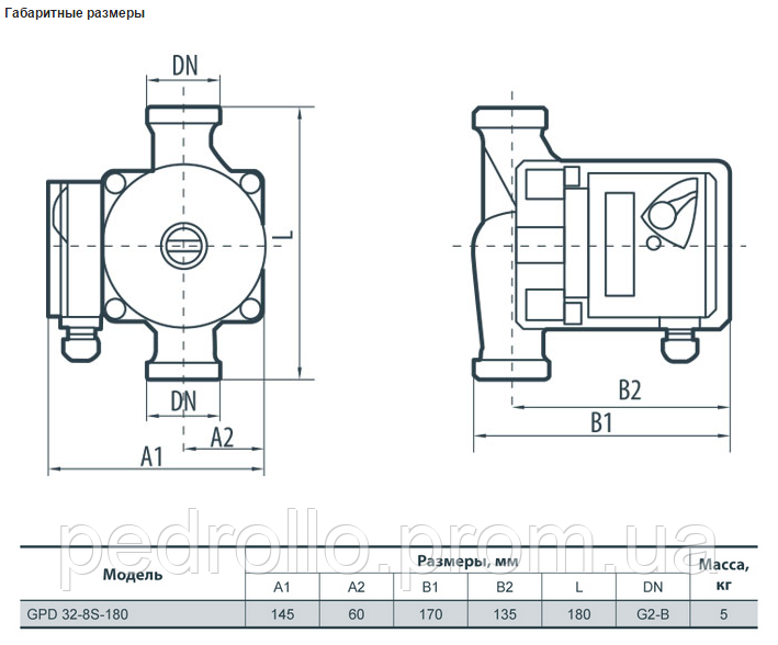 Циркуляционный насос Sprut GPD 32-8S/180 - фото 3 - id-p108754271