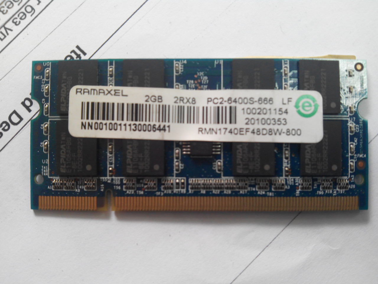 Пам'ять для ноутбука SO-DIMM DDR2 2GB 800Mhz