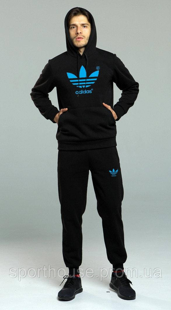 Спортивний костюм Адідас чоловіча з капюшоном, брендовий костюм Adidas трикотажний (на флісі і без) XS