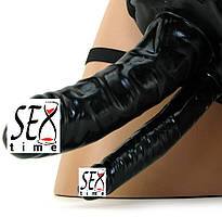 Страпон подвійний 19 см чорний