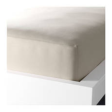 Простирадло натяжне IKEA DVALA бежевий 140х200 см 601.500.39, фото 4