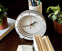 Круглые часы Настольные часы Часы белые 15 см Глубокие часы Часы с черными стрелками Часы с белым циферблатом