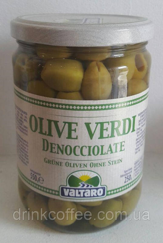 Оливки Olive Verdi Denocciolate, без кісточки, Valtaro, Італія, 550g