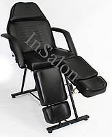 Кушетка педикюрна стаціонарна CH-240 чорна + стілець майстра педикюру 425L чорний