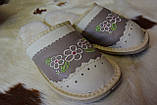 Тапочки жіночі шкіряні з натуральною овчиною., фото 2