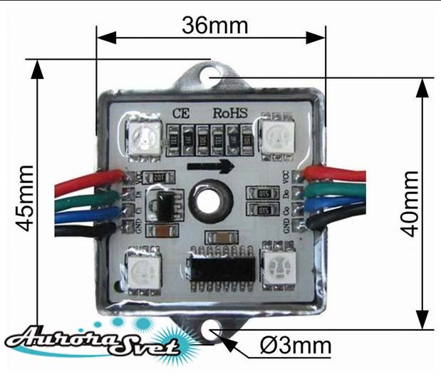 Пиксель управляемый светодиодный. RGB PIXEL WL-12V4RGB2801 1,2W - фото 2 - id-p1017017600