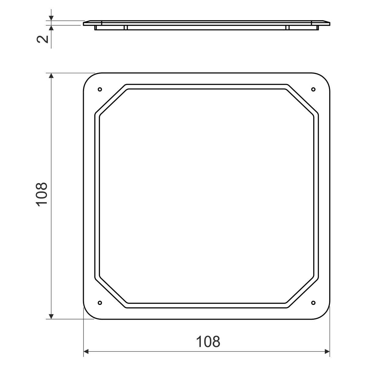 Кришка до коробки КО 100; розміри 108x108х2мм; ПВХ KO 100 V_HB