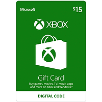 Подарочная карта Xbox Live Gift Card на сумму 15 usd, US-регион