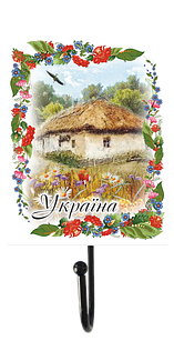Дерев'яний вішачок Хата з вишневим цвітом укв041г Тур-Колекшн