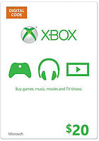 Подарункова карта Xbox Live Gift Card на суму 20 usd, US-регіон