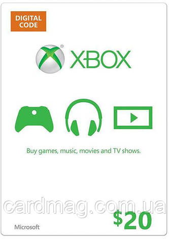 Подарункова карта Xbox Live Gift Card на суму 20 usd, US-регіон, фото 1