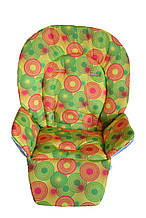 Чохол на сидіння до стільця для годування DavLu Різнобарвні круги на жовтому (Ch-303)