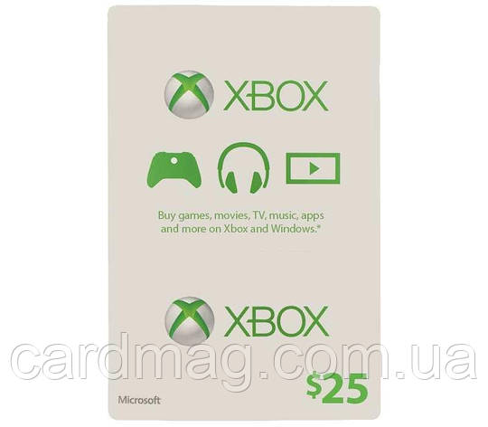 Подарункова карта Xbox Live Gift Card на суму 25 usd, US-регіон, фото 1