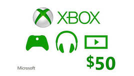Подарункова карта Xbox Live Gift Card на суму 50 usd, US-регіон