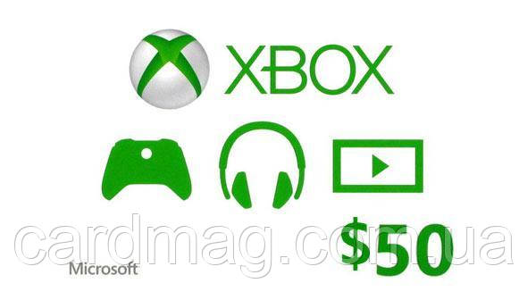 Подарункова карта Xbox Live Gift Card на суму 50 usd, US-регіон, фото 1